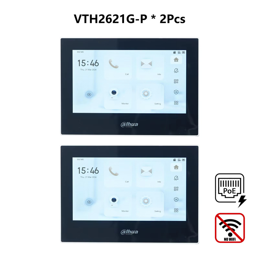 Dahua VTH2621GW-P / VTH2621G-P Video-Gegensprechanlage mit 7 Zoll Touch-Innenmonitor und PoE Unterstützung - Bild 3