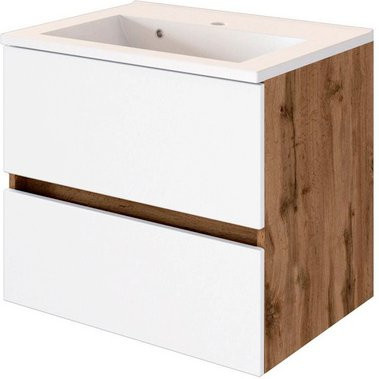 HELD MÖBEL Waschtisch Lucca in Weiss, Wandmontage, Modern, Breite: 60 cm, Höhe: 54 cm, Tiefe: 47 cm - Bild 1