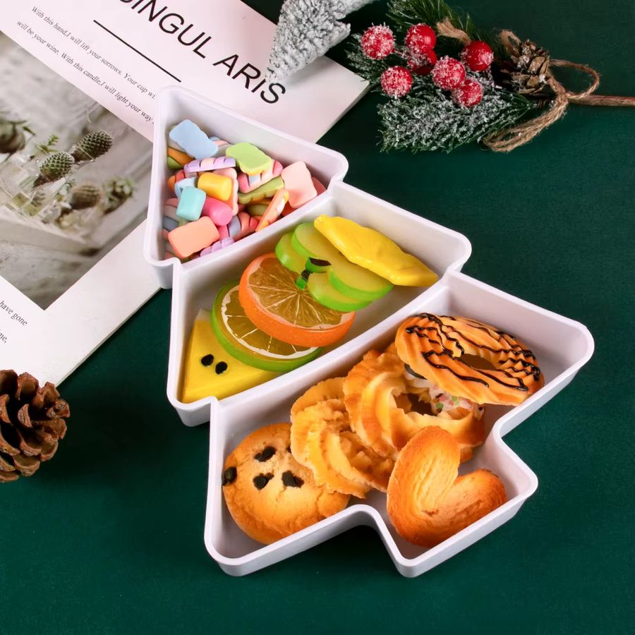 Weihnachtsbaum geformtes Desserttablett joy-enlife Schwarz für Süßigkeiten und Obst als Weihnachtsdekoration - Bild 3
