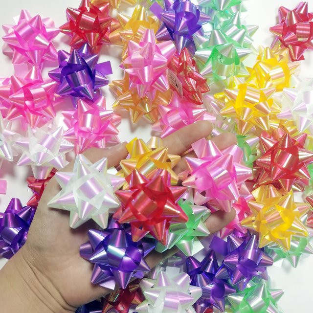 60 Stück Stern-Bogen-Boxen zur Geschenkverpackung in Mehrfarbig, 5,08 cm Durchmesser - Bild 1