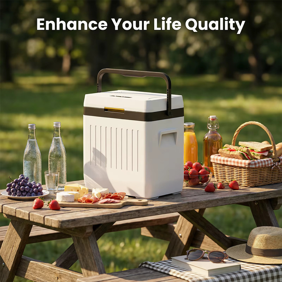 Podofo Elektrischer Auto-Kühlschrank 12V 50W mit Schnellkühlung für Reise und Outdoor in Weiß - Bild 4