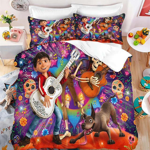 Flylo Cartoon Coco Bettwäsche-Set aus Polyester mit Motiv, Mehrfarbig, B/H: 140 x 210 cm - Bild 1