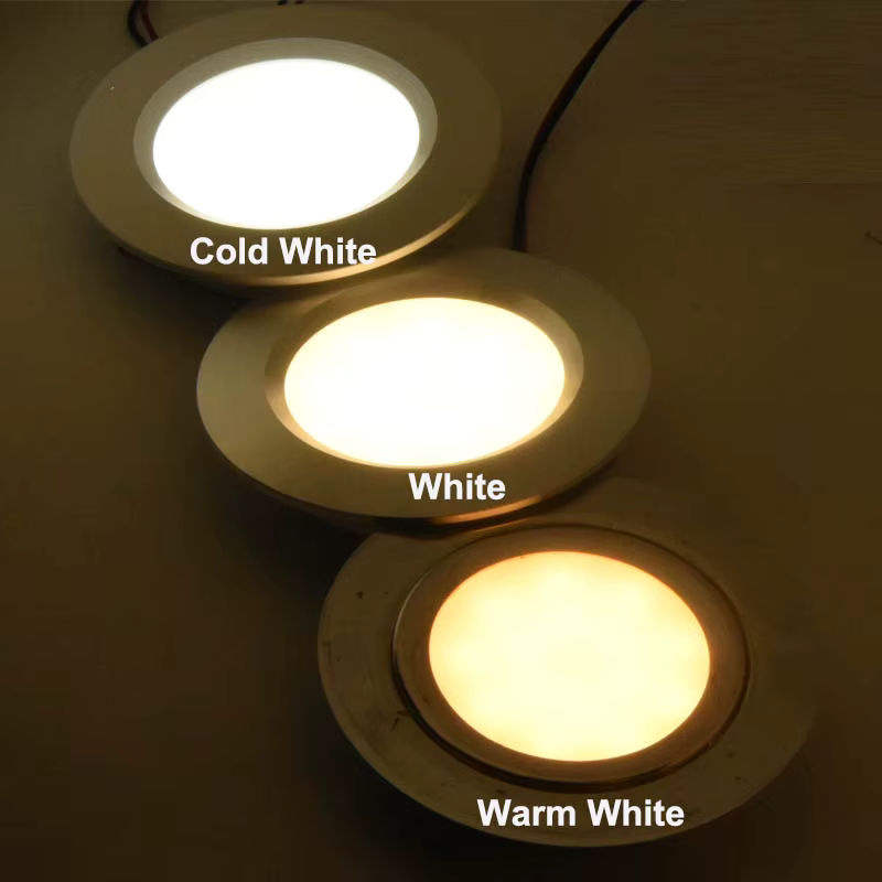 Ohlite Mini LED Einbauleuchte dimmbar 3W 12V in Silber für Schrank Küche und Esszimmer mit Treiber und warmweißem Licht - Bild 3