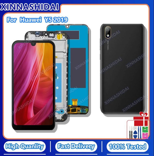 Huawei Y5 2019 Amoled LCD Display mit Touchscreen und Rahmen in Schwarz für AMN-LX9 LX1 LX2 LX3 Ersatzteil Baugruppe - Bild 1