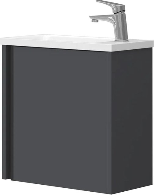 Vicco Badmöbel-Set Kleo Waschbecken mit Unterschrank in Anthrazit, Wandmontage - Bild 2