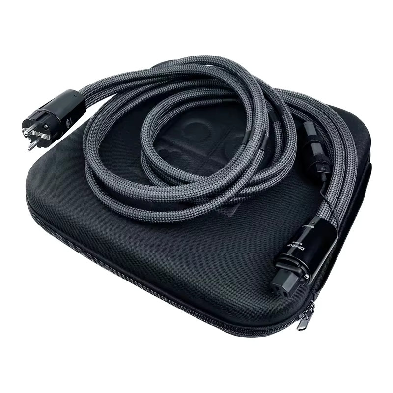 GQAE Dragon Source Hi-End HiFi Audio Netzkabel C13 C19 mit US & EU Schuko-Stecker in Silber - Bild 5