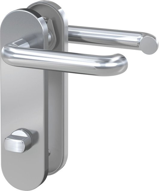 BASI Kurzschild-Drücker-Garnitur ZB 3800 für WC rechts aus Edelstahl in Silber - Bild 1