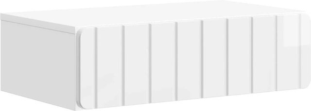 vidaXL Wandmontierter Beistelltisch in Hochglanz Weiß, B/T/H: 59 x 34,5 x 17 cm - Bild 1