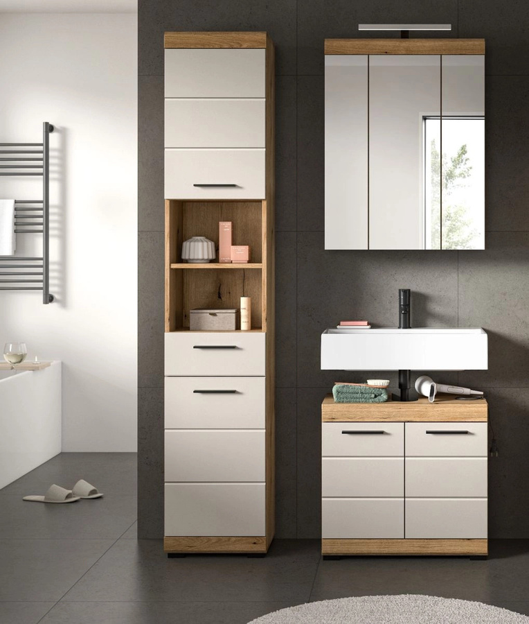 Waschbeckenunterschrank Shawn von Inn.Furn in Sand und Eiche, Breite: 60 cm - Bild 5