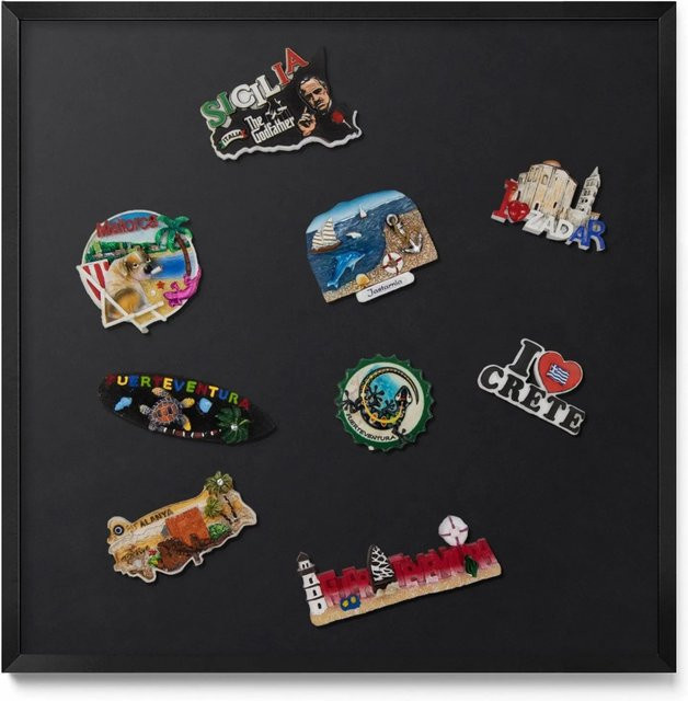 Tulup Magnettafel aus Metall in Schwarz für Urlaubsmitbringsel, B/H: 50 x 50 cm - Bild 1