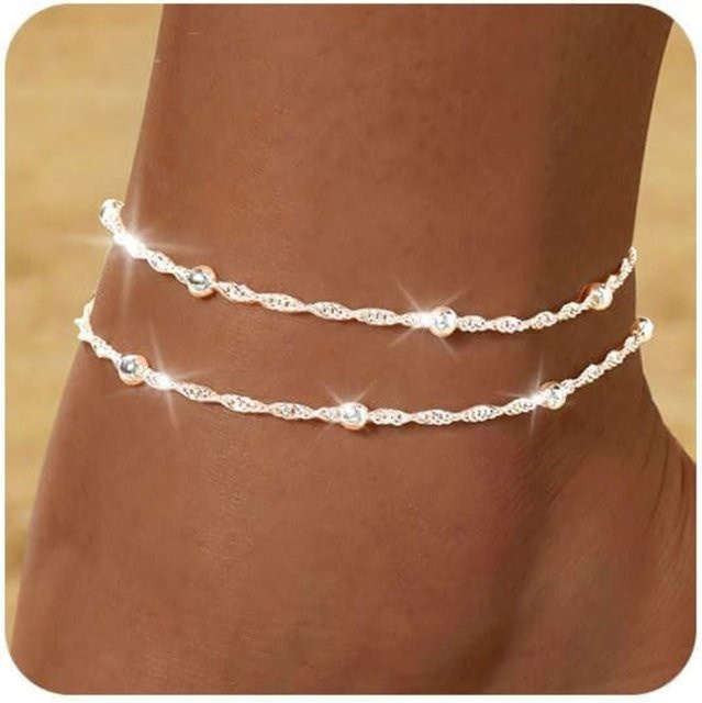 RUIYI Knöchelarmband, 14 Karat vergoldeter Edelstahl, Gold, Perle, Damen - Bild 1