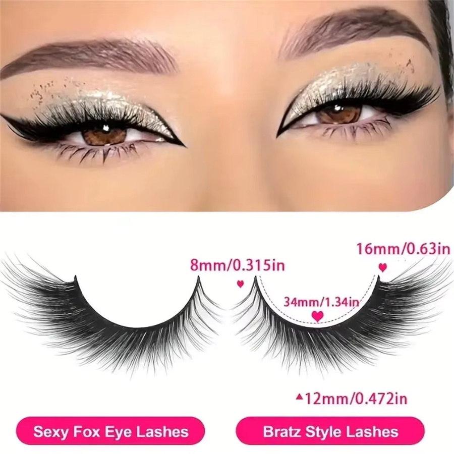 LIMEIKAI Künstliche Augenwimpern, 5 Paar, 16 mm, 8D, Natürlicher Look - Bild 3