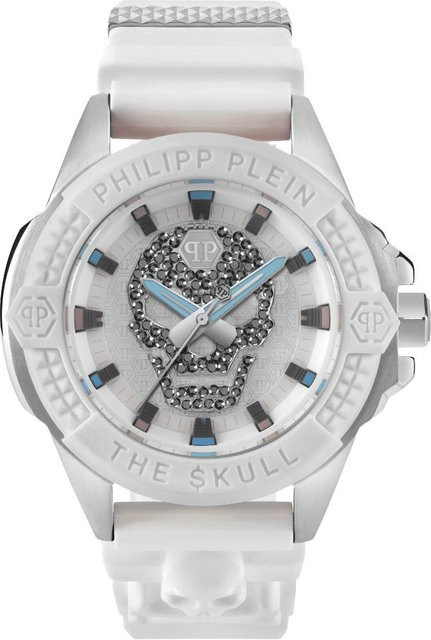 Philipp Plein Herrenuhr, Quarz, Edelstahl, Weiß, 44 mm, Silikon - Bild 1