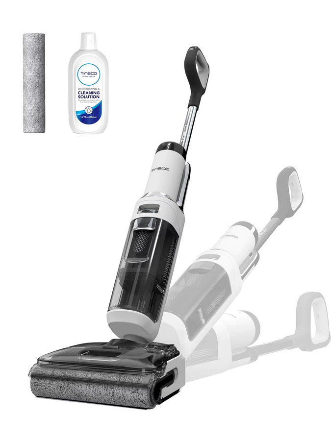 Tineco Floor One Stretch S6 Nass-Trockensauger in Weiß mit 180 Grad Flachdesign, 13 cm Liegehöhe und Selbstreinigung durch 70 Grad FlashDry - Bild 8