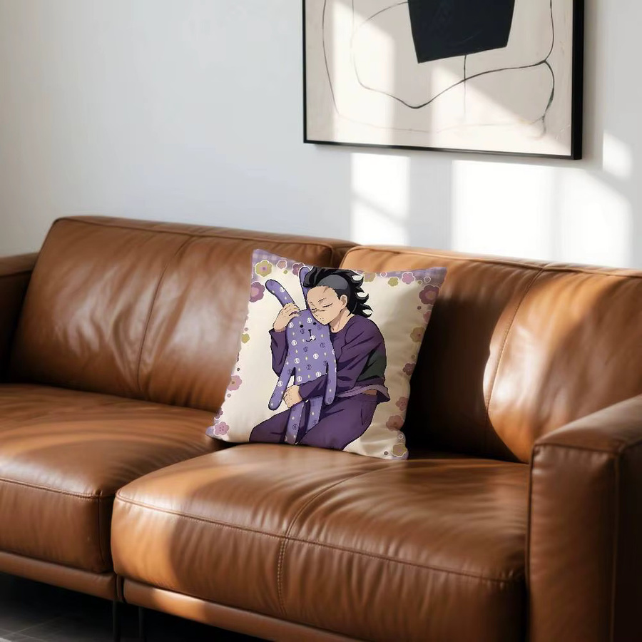 Weicher Kissenbezug mit S-Shinazugawa und G-Genya Motiv aus Polyester, B/B/H: 40 x 40 x 40 cm, Mehrfarbig - Bild 2