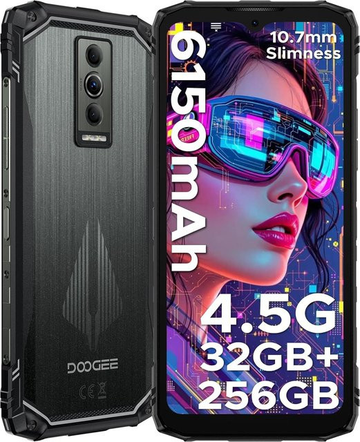 DOOGEE Blade10 PRO Smartphone Schwarz mit 256 GB Speicher, 6,56 Zoll Display und Android 15 - Bild 1