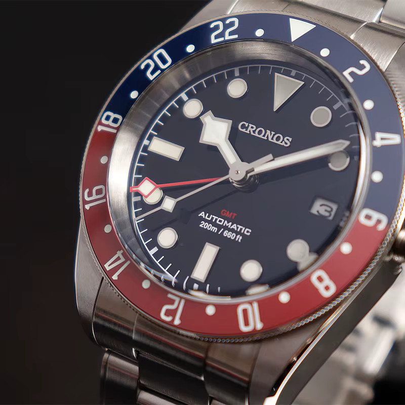 Cronos Herrenuhr Automatik, Edelstahl, Keramik, Saphirglas, Schwarz - Bild 2