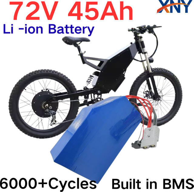 DIXSG Dreieck-Lithium-Ionen-Akku 72 V 45 Ah in Blau für Elektroroller, Motorrad und Mountainbike mit BMS und 10 A Schnellladegerät - Bild 1