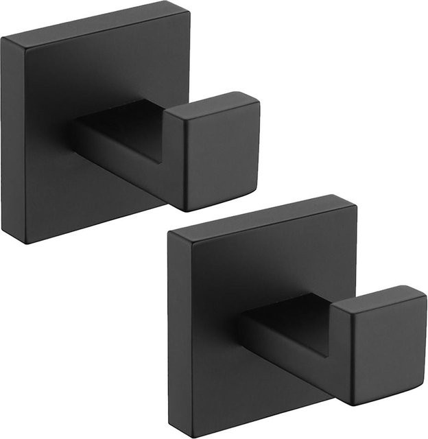 Meterk Wandhaken Set aus 304 Edelstahl in Schwarz Matt, 2 Stück - Bild 1
