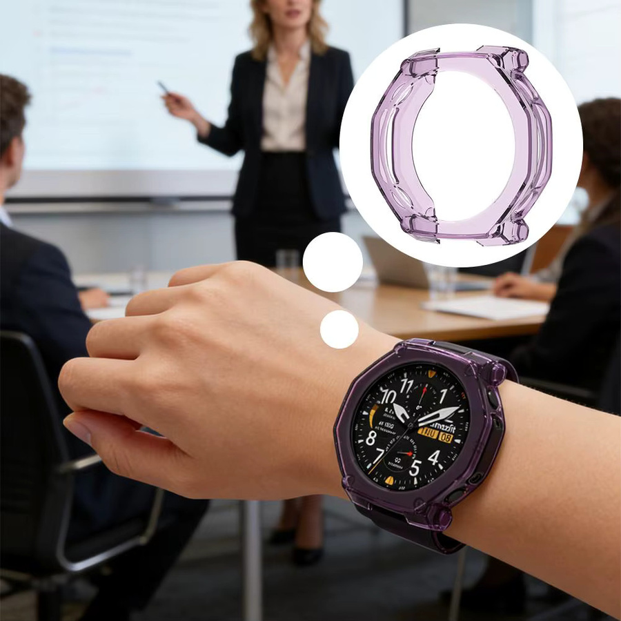 Amazfit Uhrengehäuseschutz, TPU-Silikon, Schwarz - Bild 4