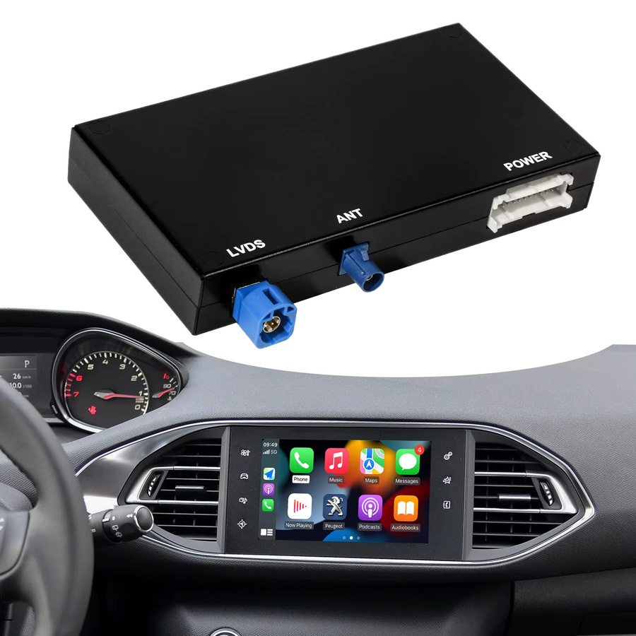 CARABC Wireless Apple CarPlay und Android Auto Adapter für Peugeot und Citroen SMEG MRN NAC inklusive Rückfahrkamera in Schwarz - Bild 2