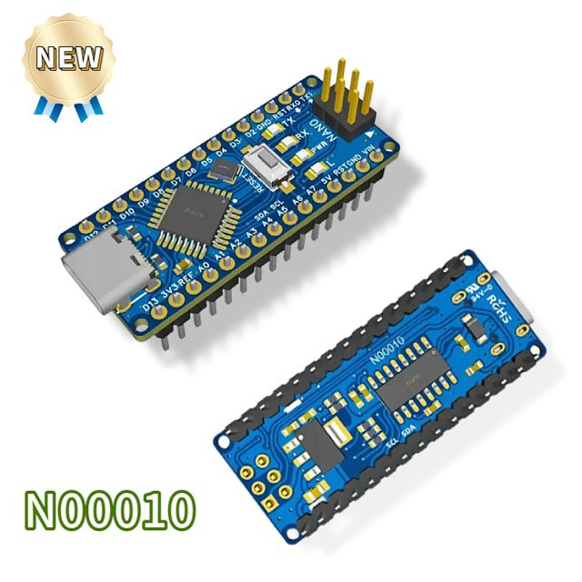XDINO Arduino Nano 3.0 kompatibles Entwicklungsboard mit ATmega328PB MCU und USB-C Anschluss in Blau und Weiß - Bild 1