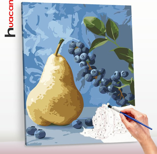 Huacan Obst-Malset nach Zahlen, Birne, DIY Ölgemälde, Bunt/Mehrfarbig - Bild 1