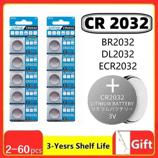 Yuform CR2032 Lithium-Knopfzellenbatterie 3V 200mAh in Silber - Bild 1