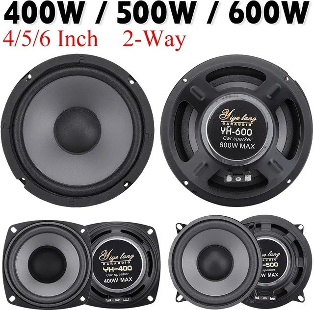 Koaxial Auto HiFi Subwoofer Lautsprecher in Schwarz für Fahrzeuge mit Vollbereich-Frequenz und Stereo-Sound - Bild 1