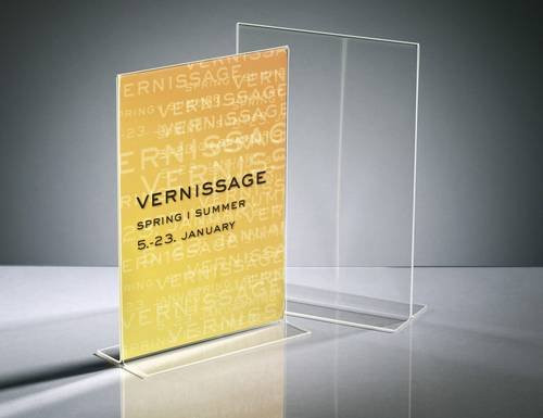 Sigel Tischaufsteller TA220 in T-Form für DIN A4, transparent - Bild 1