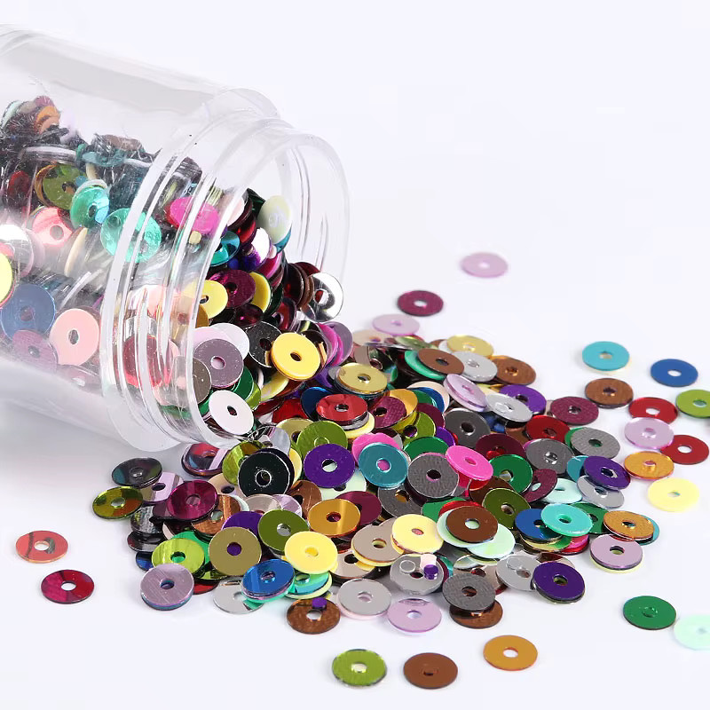 Isequins Runde PVC Pailletten für DIY Handwerk und Dekoration, Flach, Multicolour und Purple, Durchmesser: 3 mm, 4 mm, 5 mm, 6 mm - Bild 2