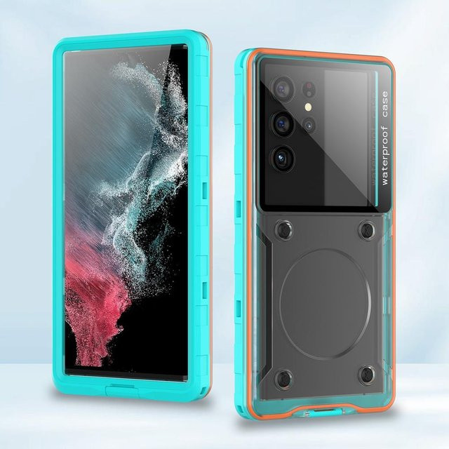 Weft Universal Wasserdichte Handyhülle Stoßfeste Tieftauch-Abdeckung für Smartphones bis 6,9 Zoll, Schwarz - Bild 1
