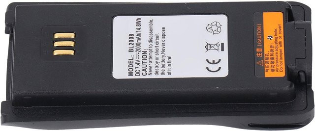 Hytera BL2008 Ersatzbatterie für PD700 PD750 PD780 Funkgeräte, 7,4 V 2600 mAh Lithium-Ionen Akku, Schwarz - Bild 1