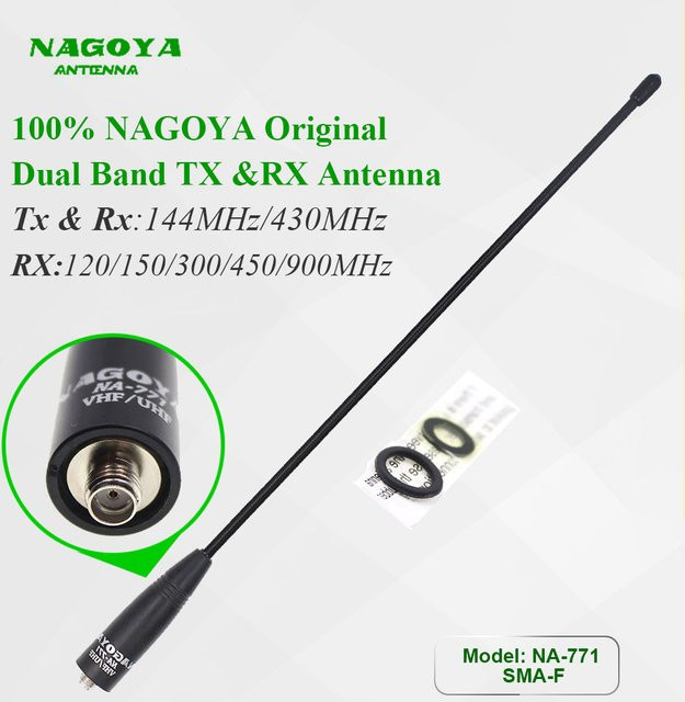 Nagoya Dualband-Antenne NA-771 mit SMA-Buchse in Schwarz passend für Funkgeräte UV-5R UV-82 TH-UV8000D UV-25D - Bild 1