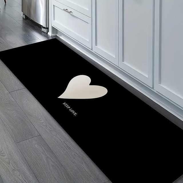 VIKAMA Herzförmiger Teppich, weiche und rutschfeste Bodenmatte für Schlafzimmer, Badezimmer oder Küche - Bild 1