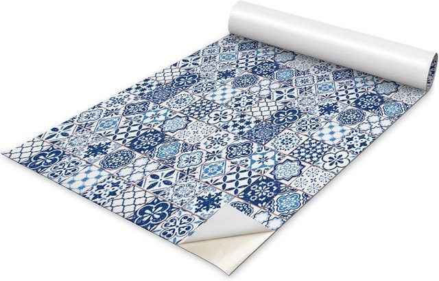 Tulup Möbelfolie Blaues Mosaik Matt, Klebefolie für Schränke und Möbel, Breite: 75 cm, Länge: 150 cm - Bild 1