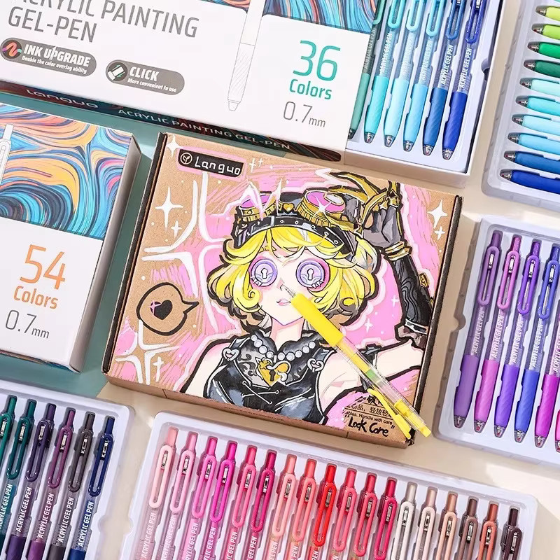 LANGUO Acryl-Gelstifte mit stereoskopischem Druckeffekt, Mehrfarbige Zeichenmarker für Schule und Hobby, 6 Farben - Bild 3