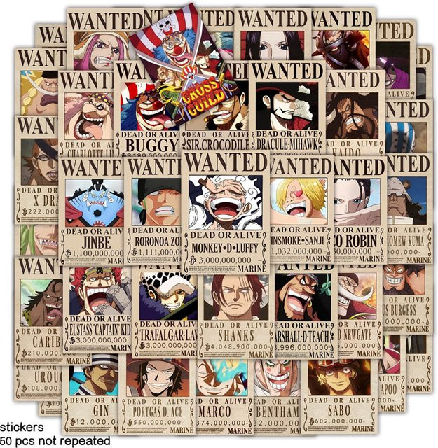 Bandai One Piece Luffy Gear 5 Wanted Poster, Wanddekoration, Aufkleber - Bild 1