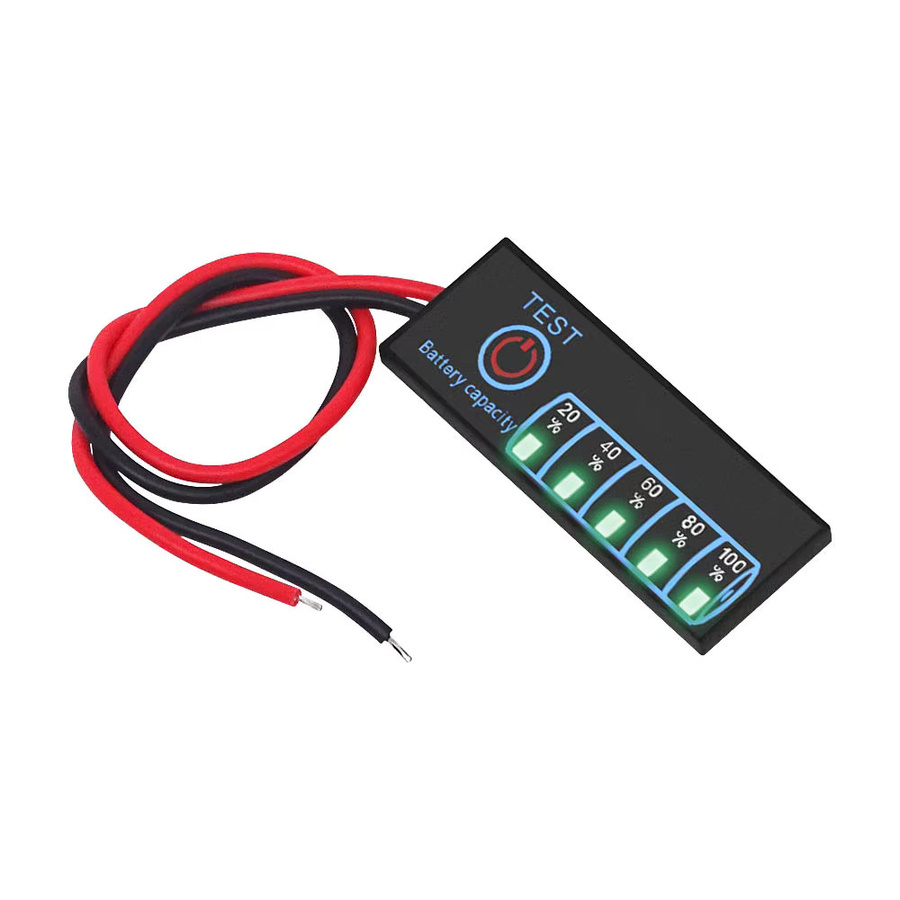 Batteriestandsanzeige DC 5V-30V für Ternäre Lithiumbatterie, Lithium-Eisenphosphat und Blei-Säure-Batterien in Schwarz - Bild 2
