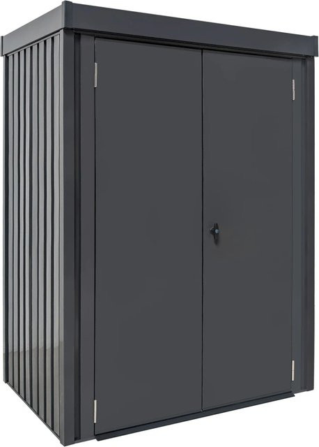 Osoltus Premium Metall Mini Gerätehaus mit Doppeltür in Grau, B/T/H: 100 x 135 x 185 cm - Bild 1