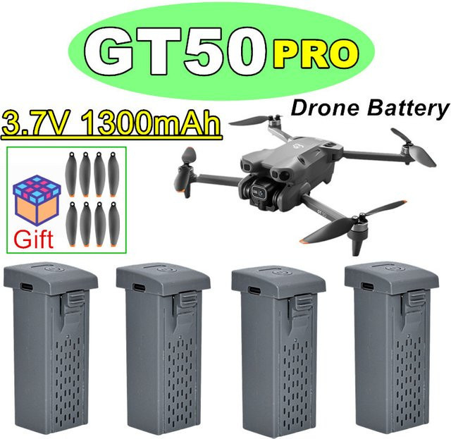 Teranty Ersatzakku für GT50 PRO Drohne, 1300mAh, 3,7V, Farbe: Grau - Bild 1