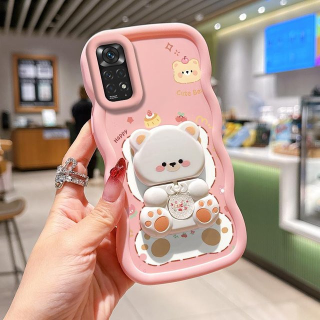 Xiaomi Redmi Note Handyhülle aus Silikon mit Frecher Katze und Wellenform in Schwarz oder Pink - Bild 1