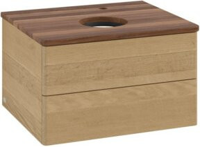 V&B Waschtischunterschrank Antao mit Beleuchtung, Farbe Walnuss und Eiche Honig, B/T/H: 60 x 36 x 50 cm - Bild 1