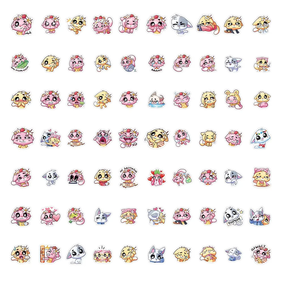 GOGOTU Kawaii Katze Aufkleber, 70-teiliges Set - Bild 2