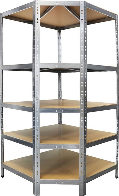 KARAT Eckregal verzinkt H: 180 cm, B: 90 cm, T: 42 cm, Tiefe: 60 cm - Bild 1