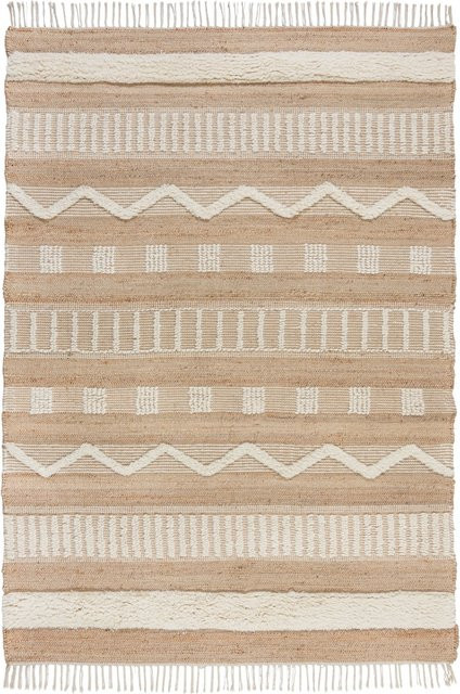 Kadima Design Jute-Wollmischung Teppich gestreift Braun-Beige B: 200 cm, T: 290 cm - Bild 1