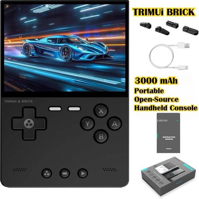 Trimui Brick Retro Handheld-Spielkonsole mit 3,2 Zoll IPS-Bildschirm und Linux-System in Weiß - Bild 1