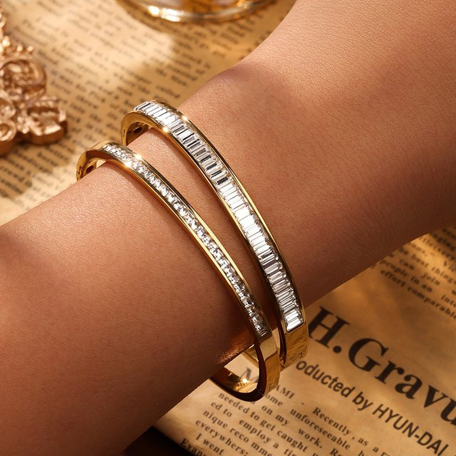 RAKOL Armband Set, Edelstahl, Gold, Zirkonia, Unisex - Bild 1