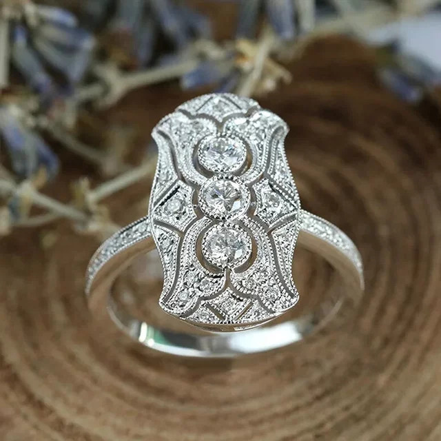 Huitan Ring, Silber, Zirkonia, Damen, Verlobung - Bild 1