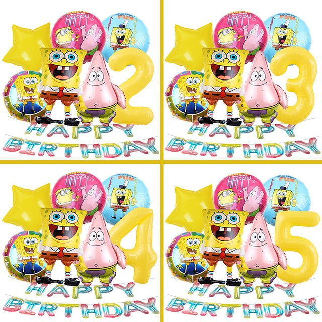 Potdemiel SpongeBob und Patrick Star Party-Dekoration aus Aluminiumfolie, bunter Folienballon für Kindergeburtstage und Babypartys - Bild 1
